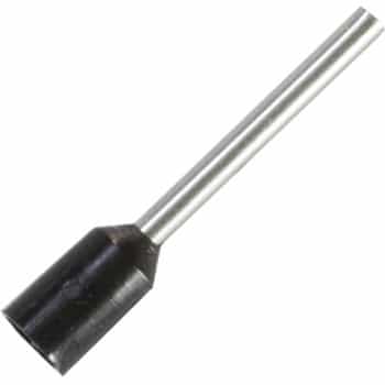 Wire end sleeve for cable size: 0.5 mm² with black insulation
