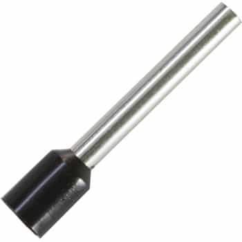 Wire end sleeve for cable size: 2.5 mm² with black insulation