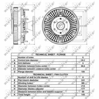 Clutch, radiator fan 49434 NRF