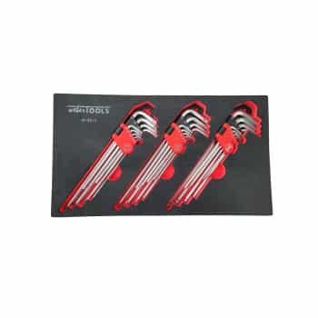 Angle wrench set Extra long Torx, Torx-H, Allen 25 pieces