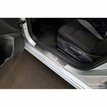 Stainless steel door sill moldings suitable for Skoda Kamiq (NW4) 2019-2024 & FL 2024- 'Lines' - 4-piece