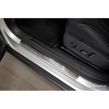 Stainless steel door sill moldings suitable for Skoda Enyaq 2020- 'Lines' - 4-piece
