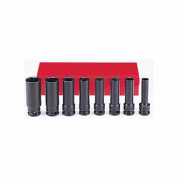 3/8" Impact socket set long SAE 8 pieces