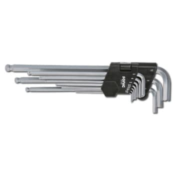 L-key set, extra long with ball head 10 pcs.