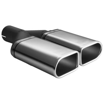 Ulter Sport Exhaust Tip - Dual Oval 110x65mm - Length 200mm - Assembly ->50mm - Stainless Steel