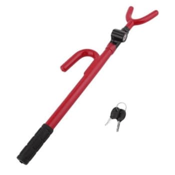 Universal anti-theft steering wheel lock - red