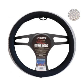 Simoni Racing Steering Wheel Cover Diamonds Black Artificial Leather