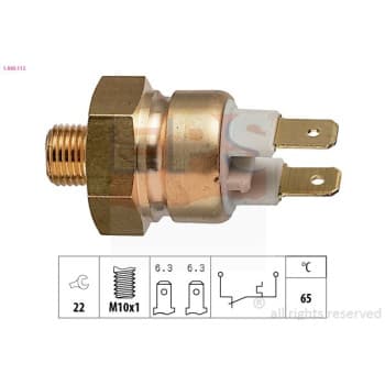 Temperature Switch, coolant warning lamp Made in Italy - OE Equivalent 1.840.112 EPS Facet