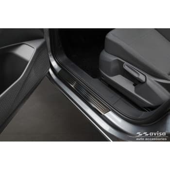Black stainless steel door sills suitable for Volkswagen Caddy V 2020 - 2-piece