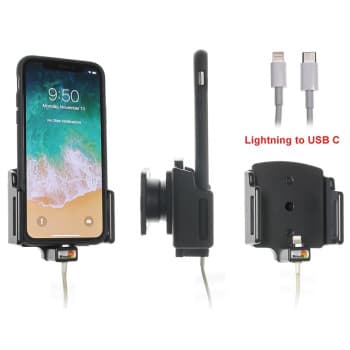 Apple iPhone X / Xs Adjustable holder with cable attachment for Apple cable