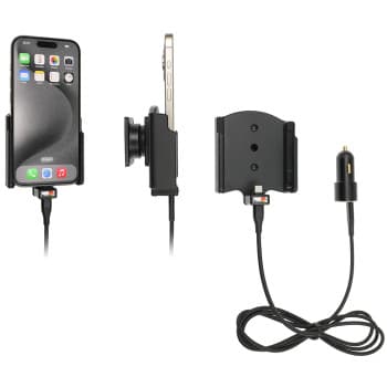 Apple iPhone 15 Active holder with 12V USB plug (Upholstered)