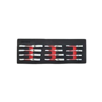 Ratchet ring wrench set extra short 8 - 19 mm 12 pcs