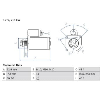 Starter 0 986 023 380 Bosch