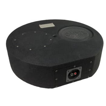 R-SERIES EVO SUBFRAME 15 liter round bass reflex enclosure with R 08 FLAT EVO