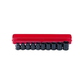 1/2" Impact socket set SAE (6 sided) 10 pieces