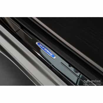 Black glossy stainless steel door sills suitable for Volkswagen Multivan T7 2021- 'Hybrid' - 4 pieces